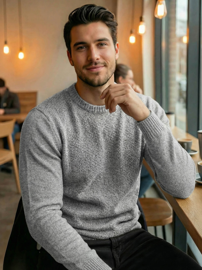 Pánský Svetr Šedý OZONEE JS/59B3607/2