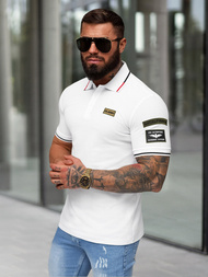 Pánské Polo Tričko Bílé OZONEE NB/MT3144