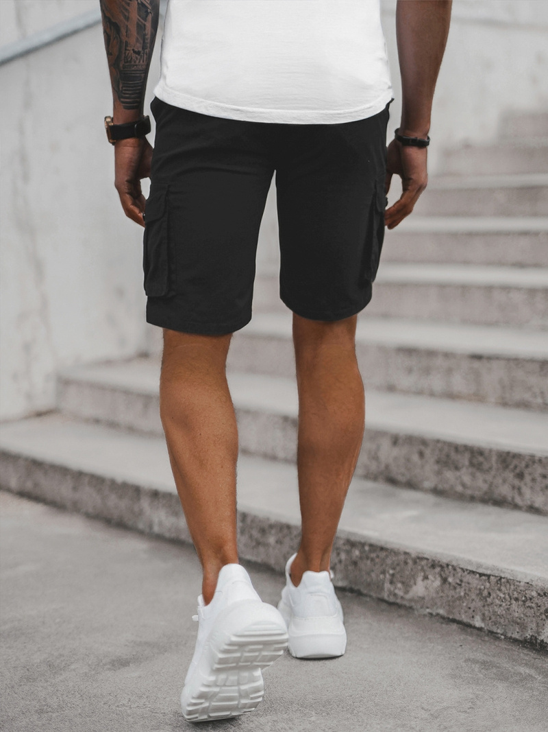 Pánské Chino Kraťasy Černé OZONEE T/BB70010/1