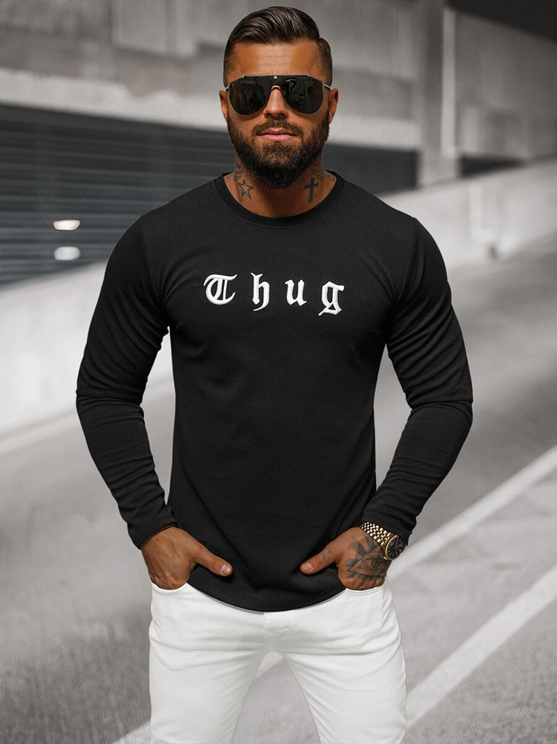 Pánská Mikina Černá OZONEE O/T6612