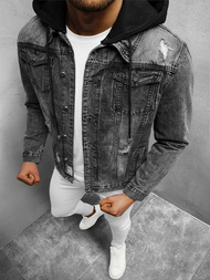 Pánská Džínová Bunda Černá OZONEE NB/MJ505N