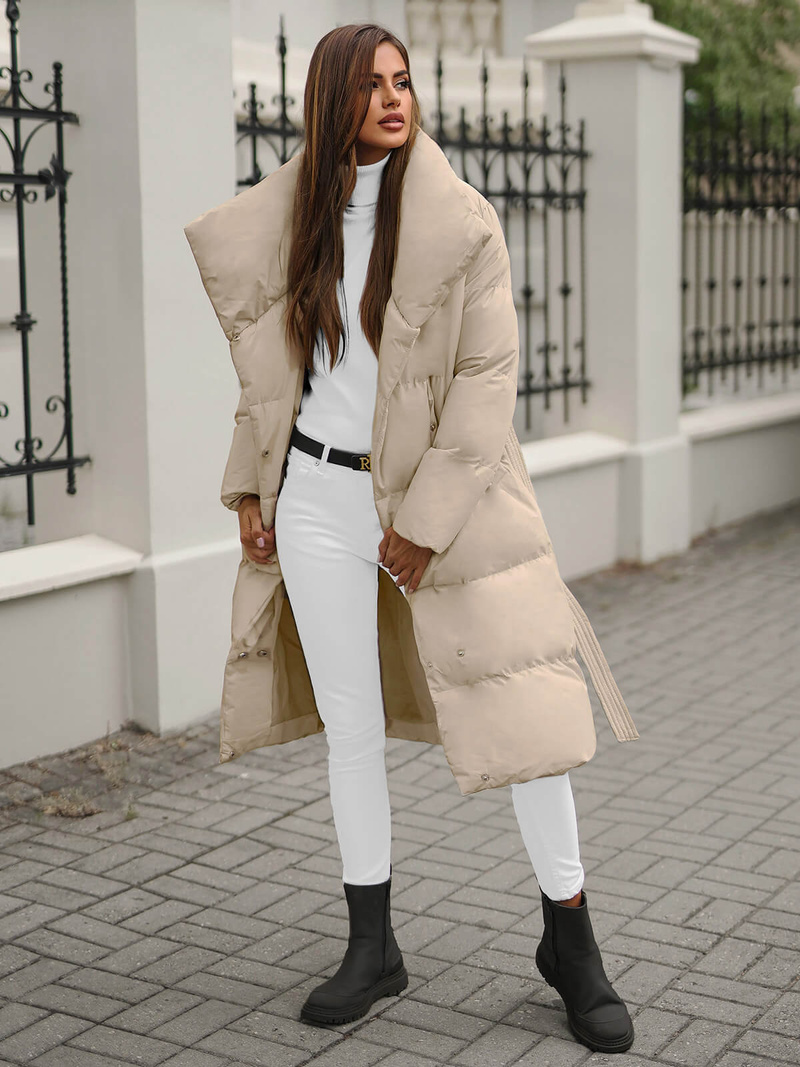 Dámská Bunda Béžová OZONEE JS/M737/62Z