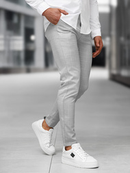 Pánské Chino Kalhoty Šedé OZONEE DJ/5505Z