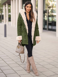 Dámská Zimní Bunda Zelená OZONEE JS/M763/136Z