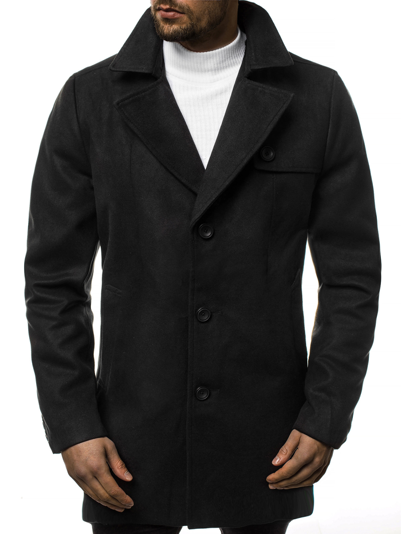 Pánský Kabát Černý OZONEE N/5922Z