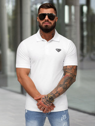 Pánské Polo Tričko Bílé OZONEE NB/MT3122