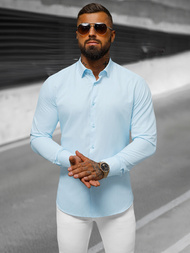 Pánská Košile Světle-Modrá OZONEE O/V59