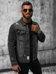 Pánská Džínová Bunda Černá OZONEE NB/MJ515N