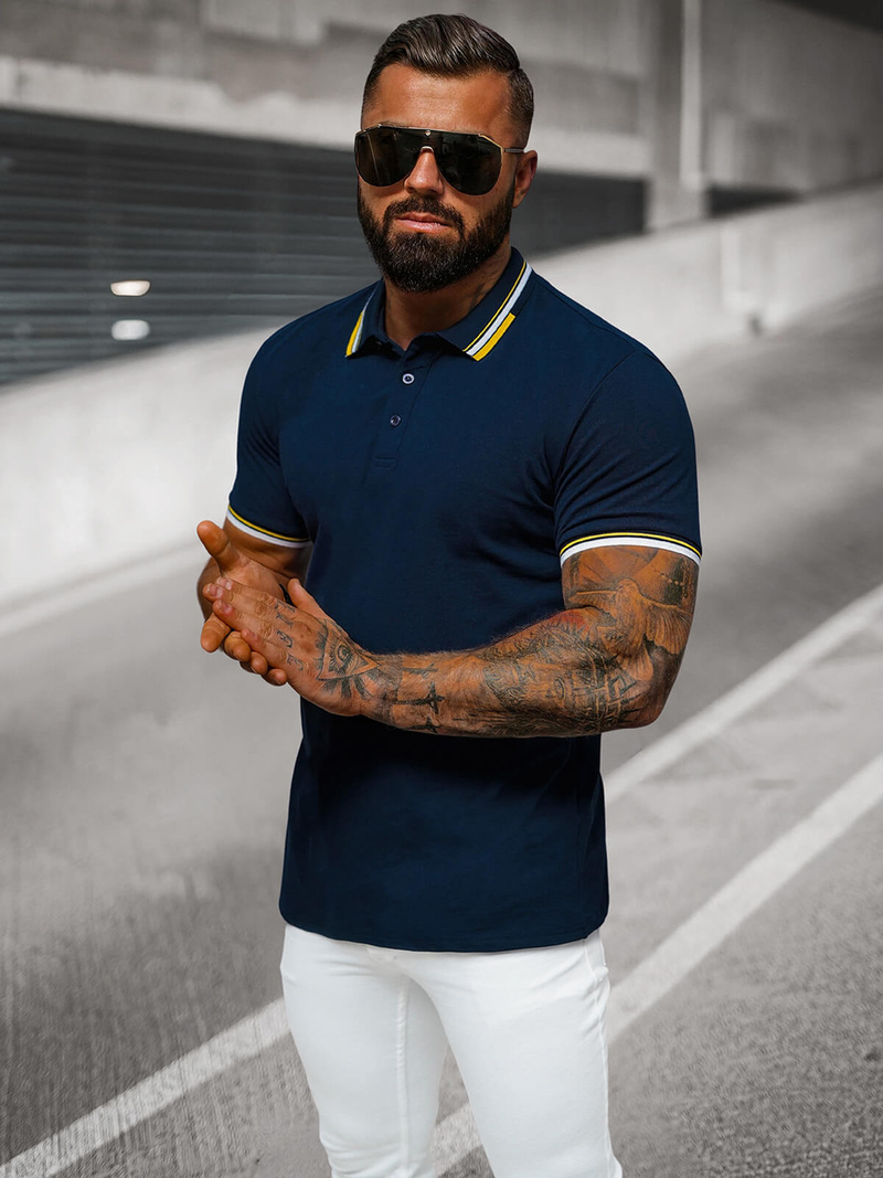 Pánské Polo Tričko Námořnická Modřá OZONEE O/DA736