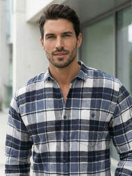 Pánská Košile Námořnická Modřá OZONEE V/V175Z