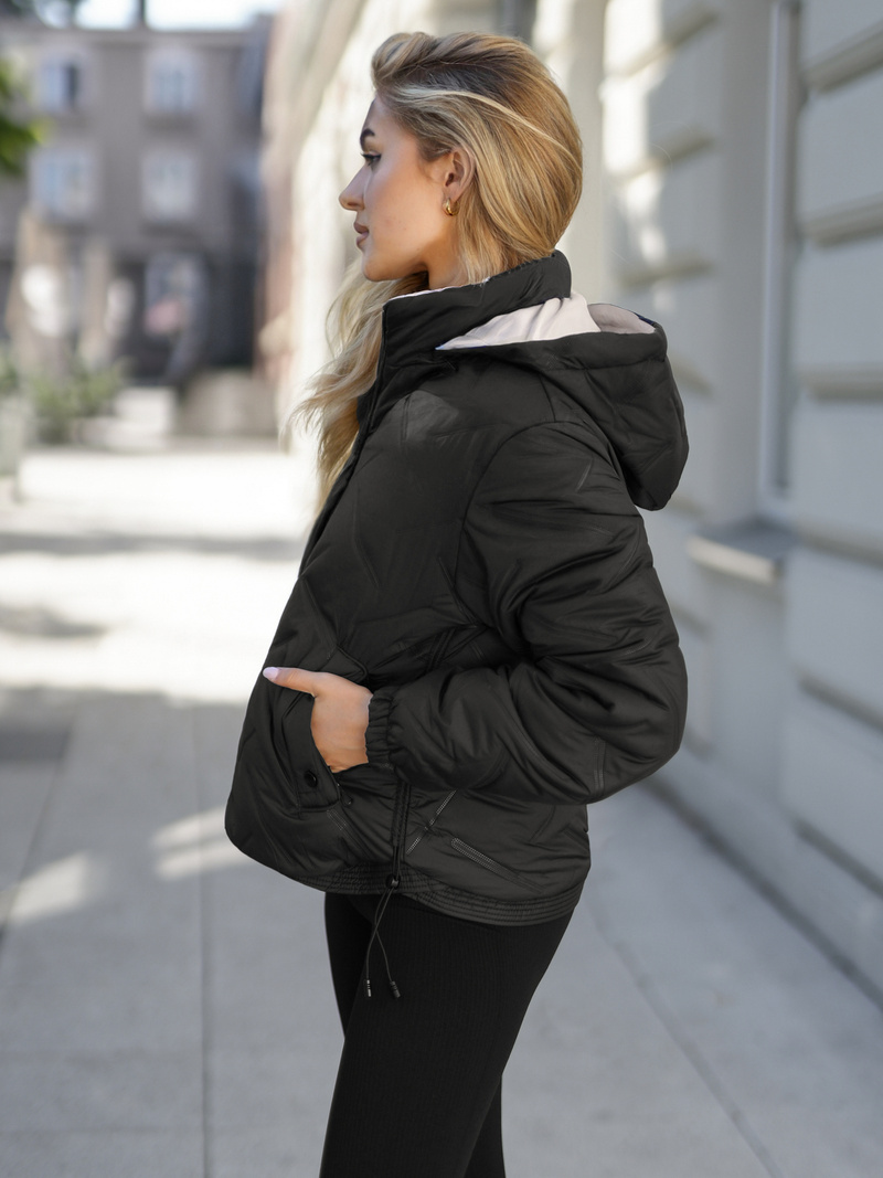 Dámská bunda černo-béžová OZONEE JS/16M9315/392B