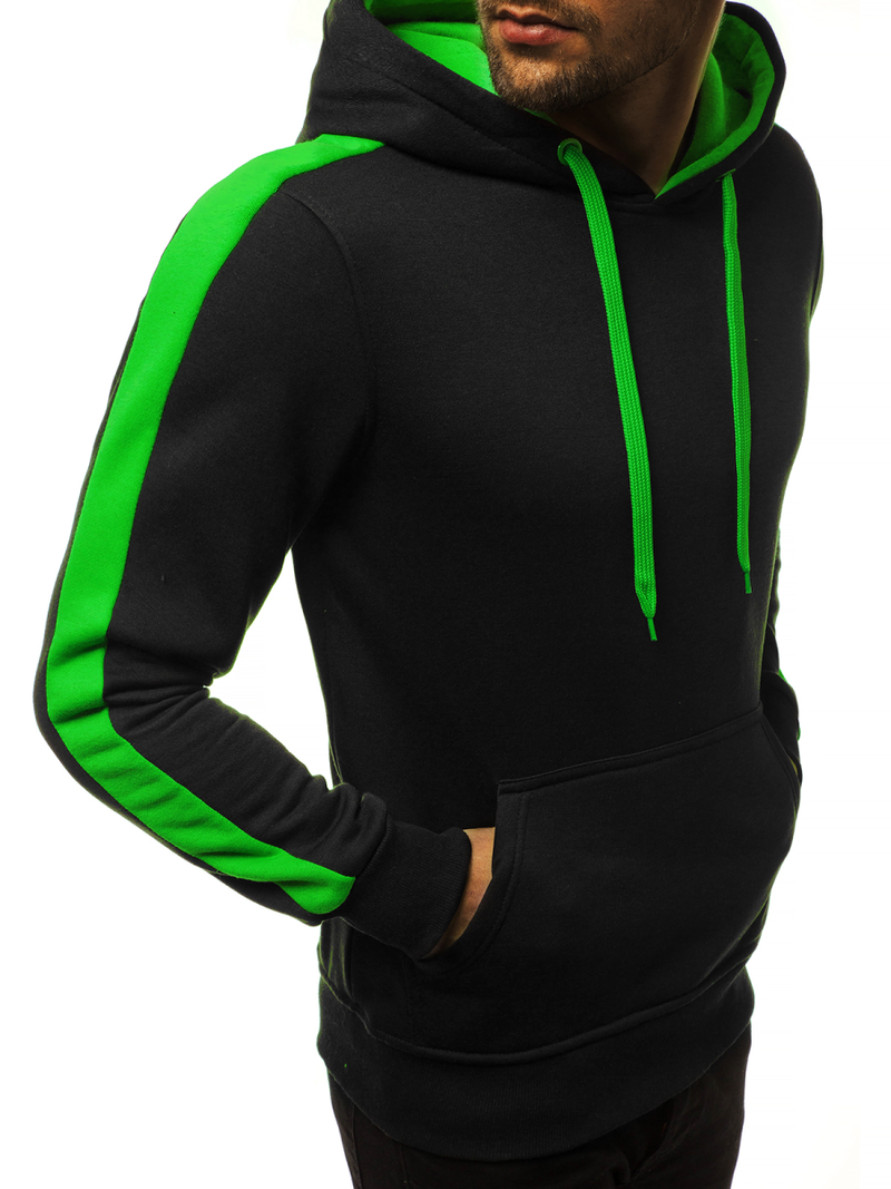 Pánská Mikina Černo-Zelená OZONEE JS/2012