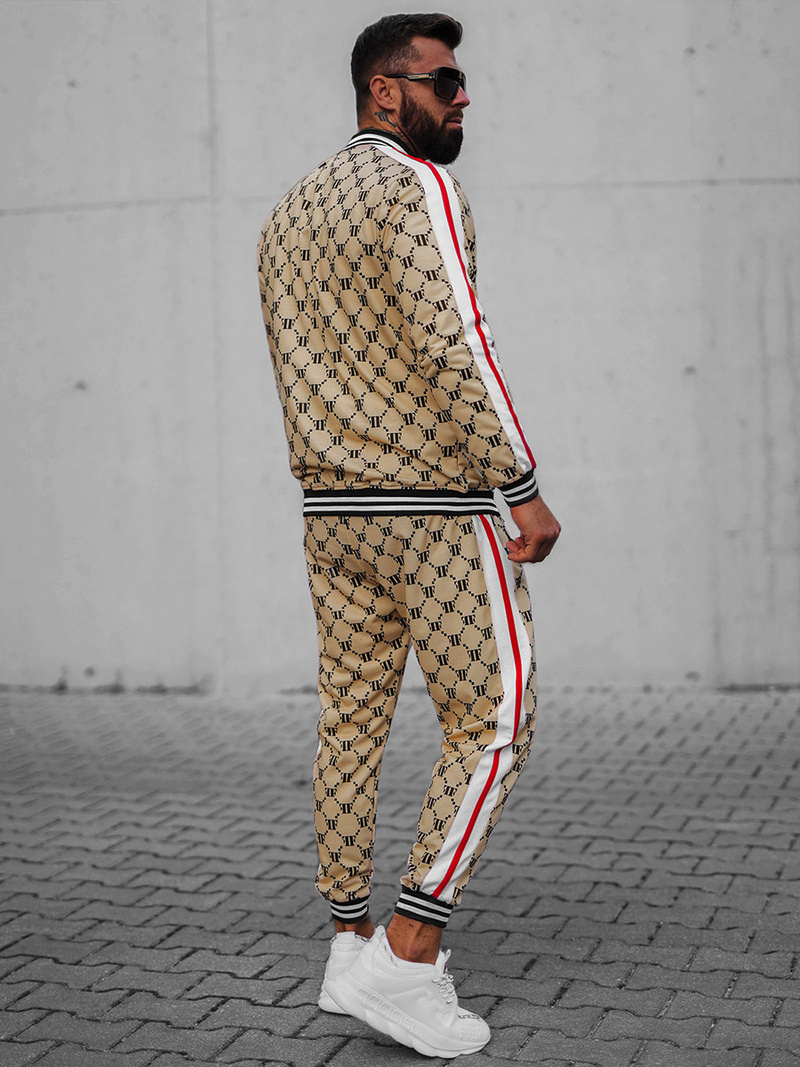 Pánská Tepláková Souprava Béžovo-Černý OZONEE O/12136