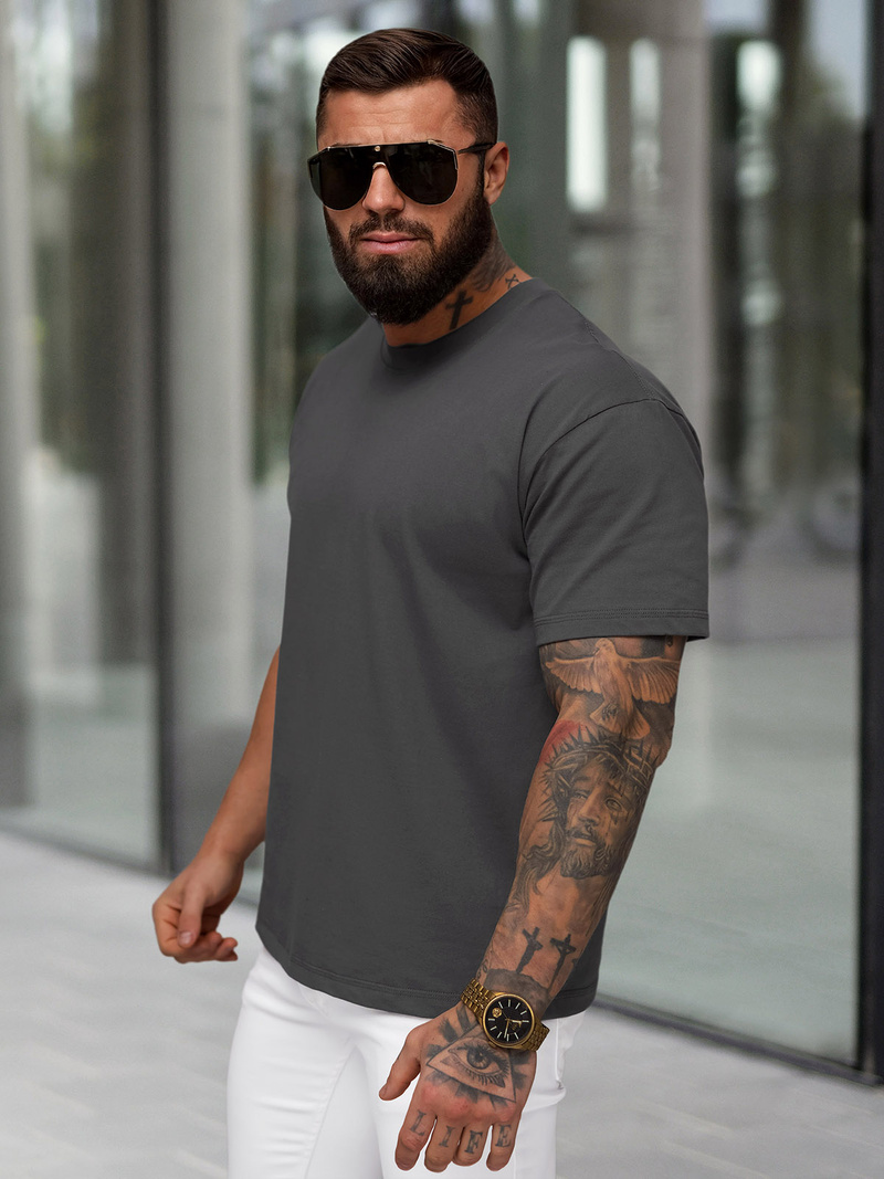 Pánské Tričko Grafitové OZONEE JS/67T1298/5