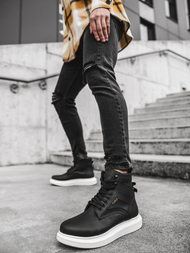 Pánské Sneakery Vysoké Černé OZONEE KN/404