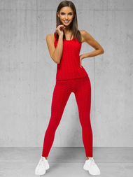 Dámská dvoudílná tepláková souprava Červený OZONEE JS/YW88037/5