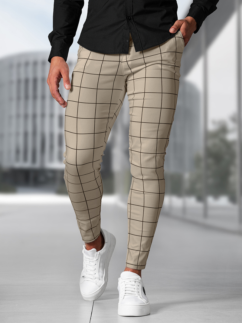 Pánské Chino Kalhoty Béžové OZONEE O/P4009Z