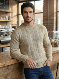 Pánský Svetr Béžový OZONEE JS/59B3608/155