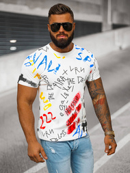 Pánské Tričko Bílé OZONEE JS/8T1211/1