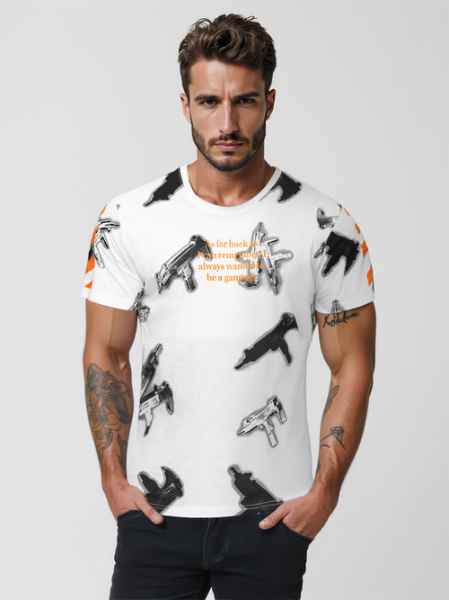 Pánské Tričko Bílé OZONEE O/MPO3471Z