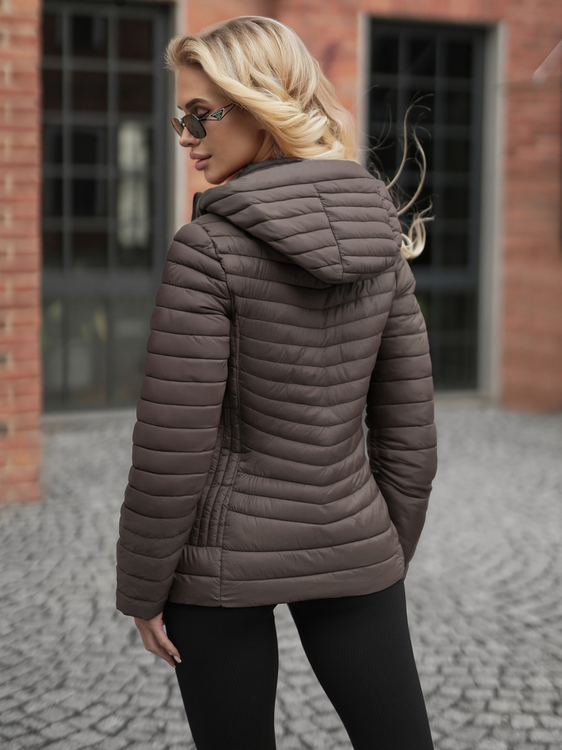 Dámská bunda hnědo-šedá OZONEE JS/11Z8228Z