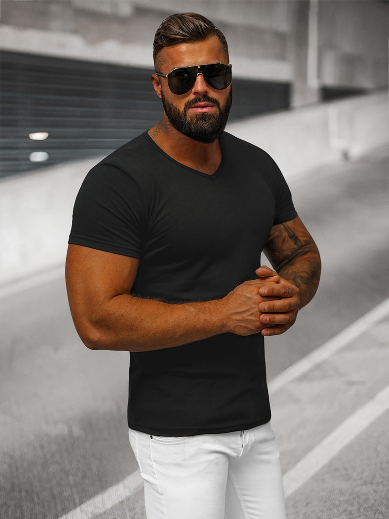 Pánské Tričko Černé OZONEE JS/712007Z