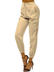 Dámské jogger kalhoty Jasně-Béžové OZONEE O/HM005