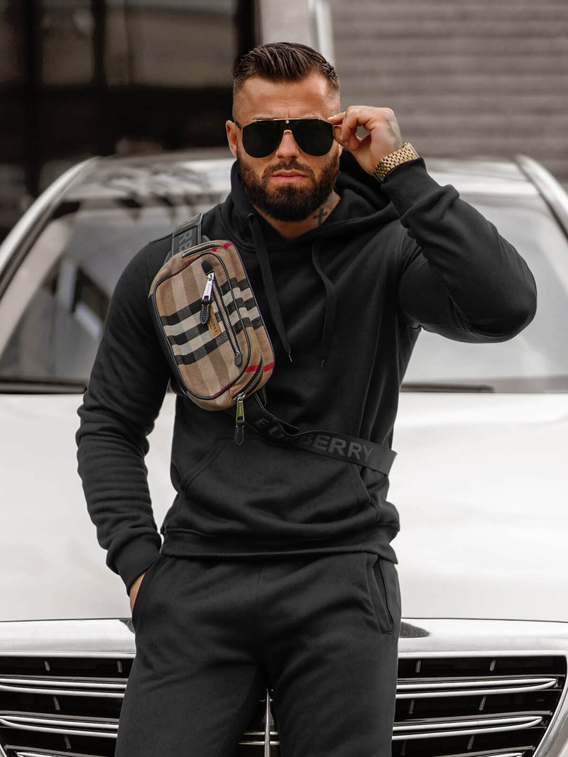 Pánská Tepláková Souprava Černá OZONEE JS/68C10381/3Z