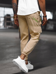 Pánské Chino Kalhoty Béžové OZONEE O/CP149Z