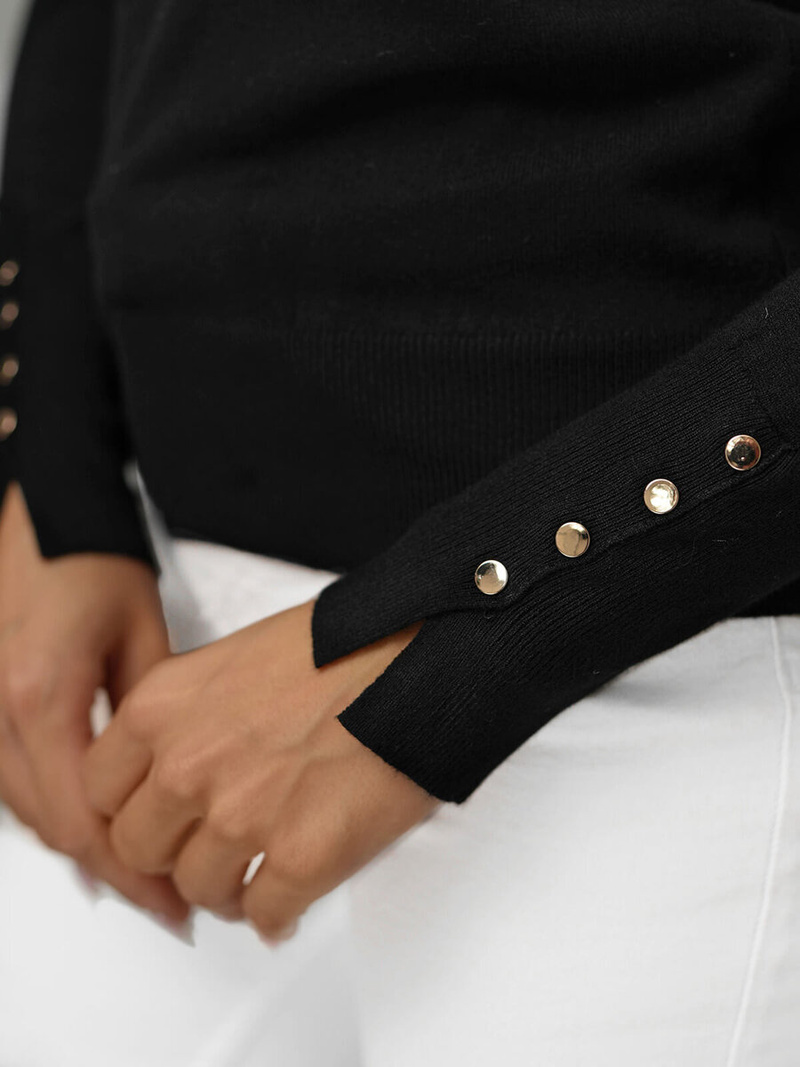 Dámský Svetr Černý OZONEE JS/8004/9