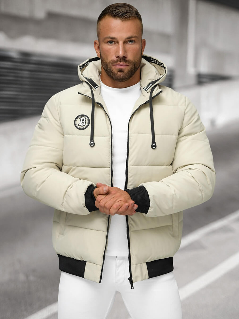 Pánská Zimní Bunda Ecru OZONEE JS/31M5026/280