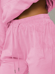 Dámská velurová tepláková souprava prášková růžová OZONEE O/8C1175/38Z