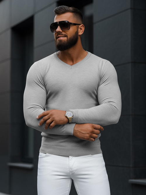 Pánský Svetr Šedý OZONEE NB/MMB601/2Z