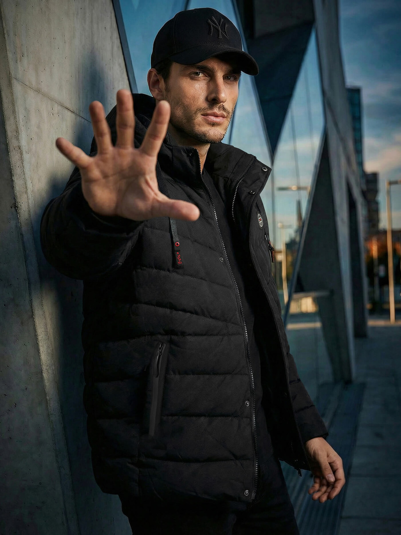 Pánská Bunda Černá OZONEE JS/31M5081/392