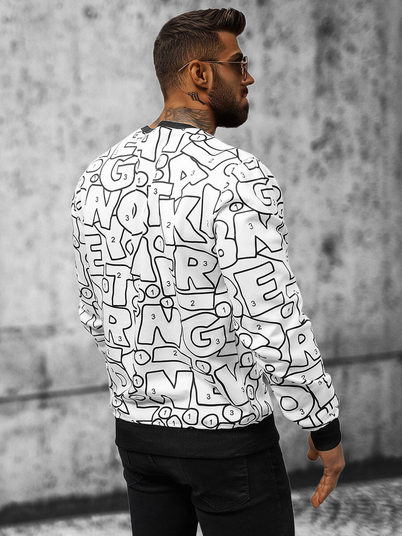 Pánská Mikina Bílá OZONEE JS/8B1136/1