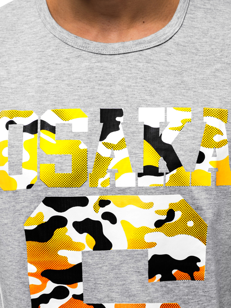 Pánské Tričko Šedé OZONEE JS/KS1958Z