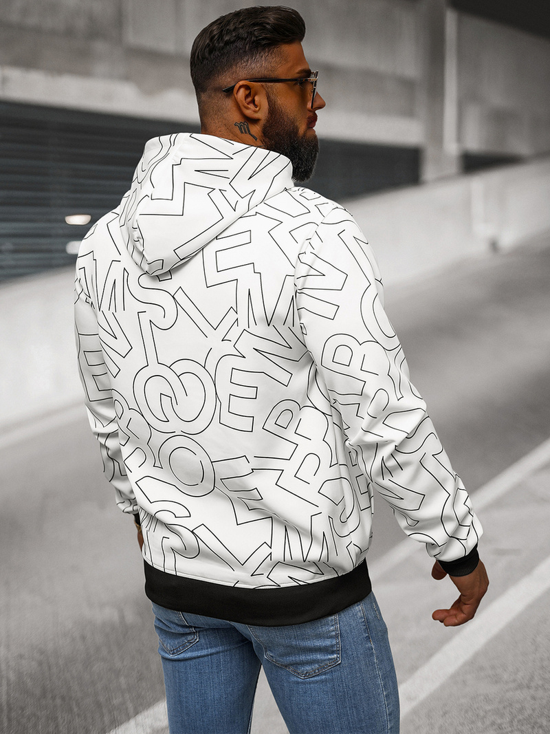 Pánská Mikina Bílá OZONEE JS/8B1232/1