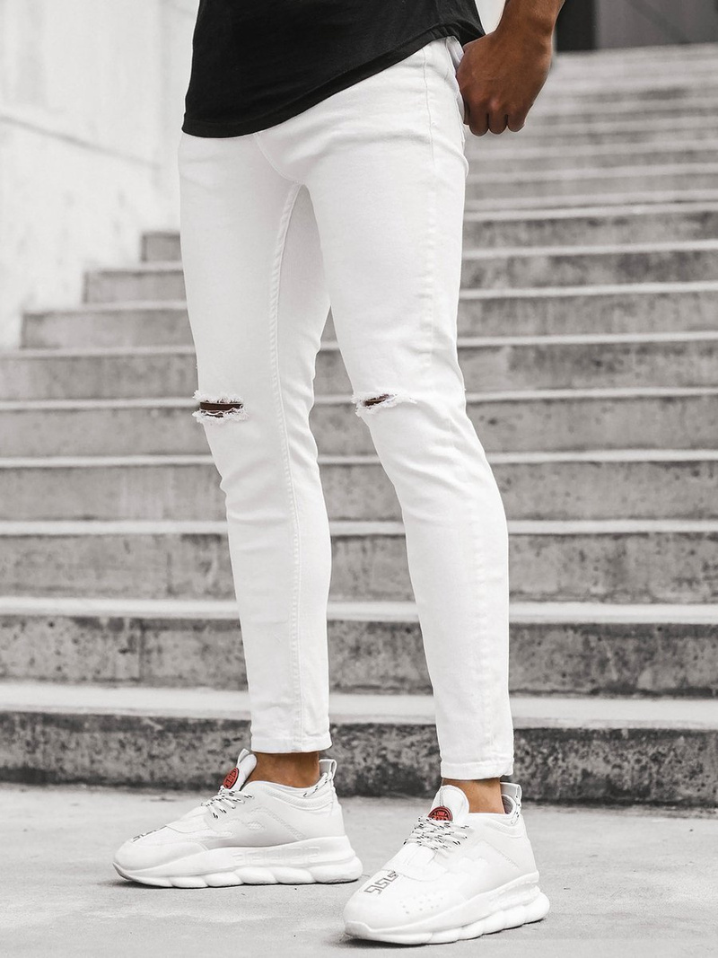 Pánské Džíny Bílé OZONEE DP/586/R2