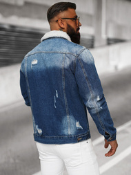 Pánská Džínová Bunda Šerpa Modrá OZONEE NB/MJ502BZ