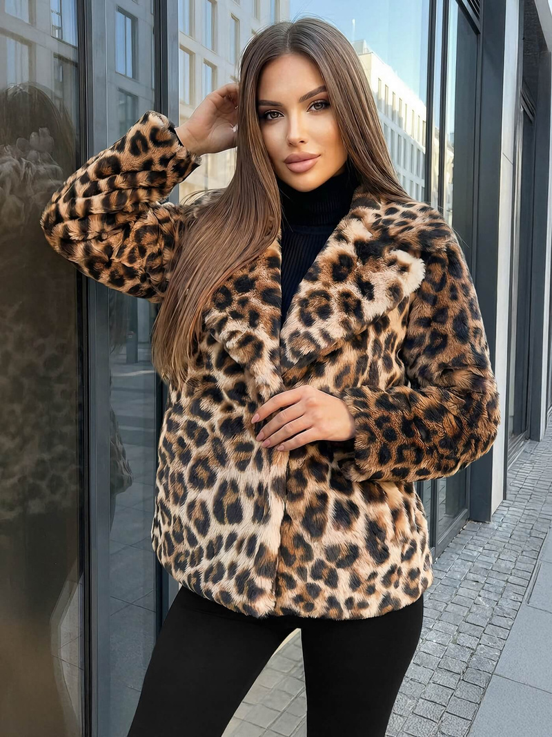 Dámská bunda béžovo-hnědá OZONEE JS/61M8500/158Z