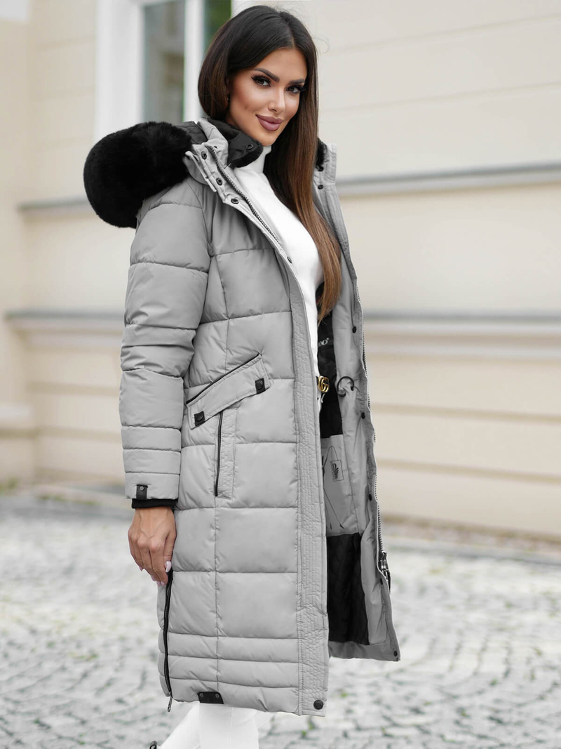 Dámská Bunda Šedé OZONEE O/W377Z