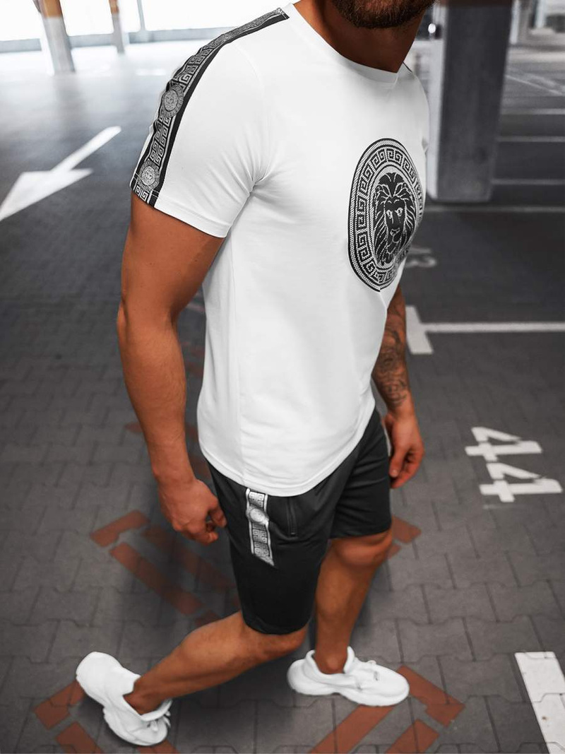 Pánská Tepláková Souprava Bílo-Černá OZONEE O/HM788