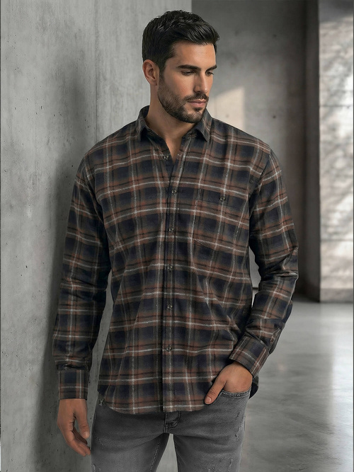 Pánská Košile Námořnická Modřá OZONEE V/V177Z