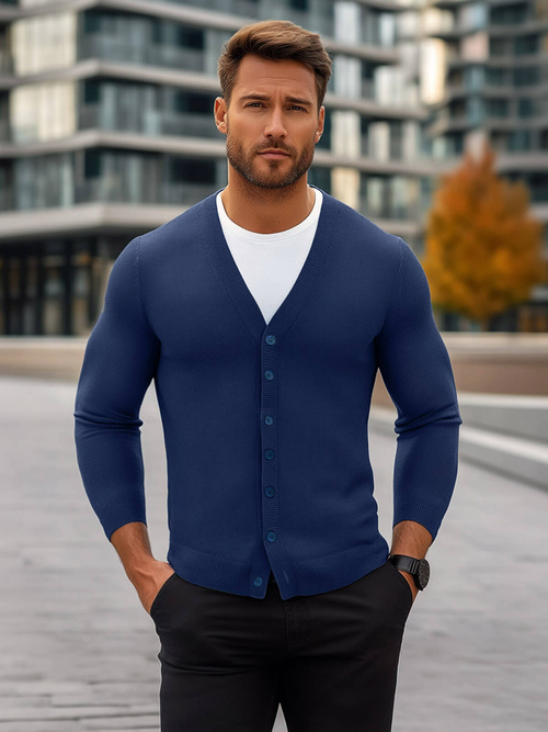 Pánský Svetr Tmavě-Modrý OZONEE NB/MM6006/5Z