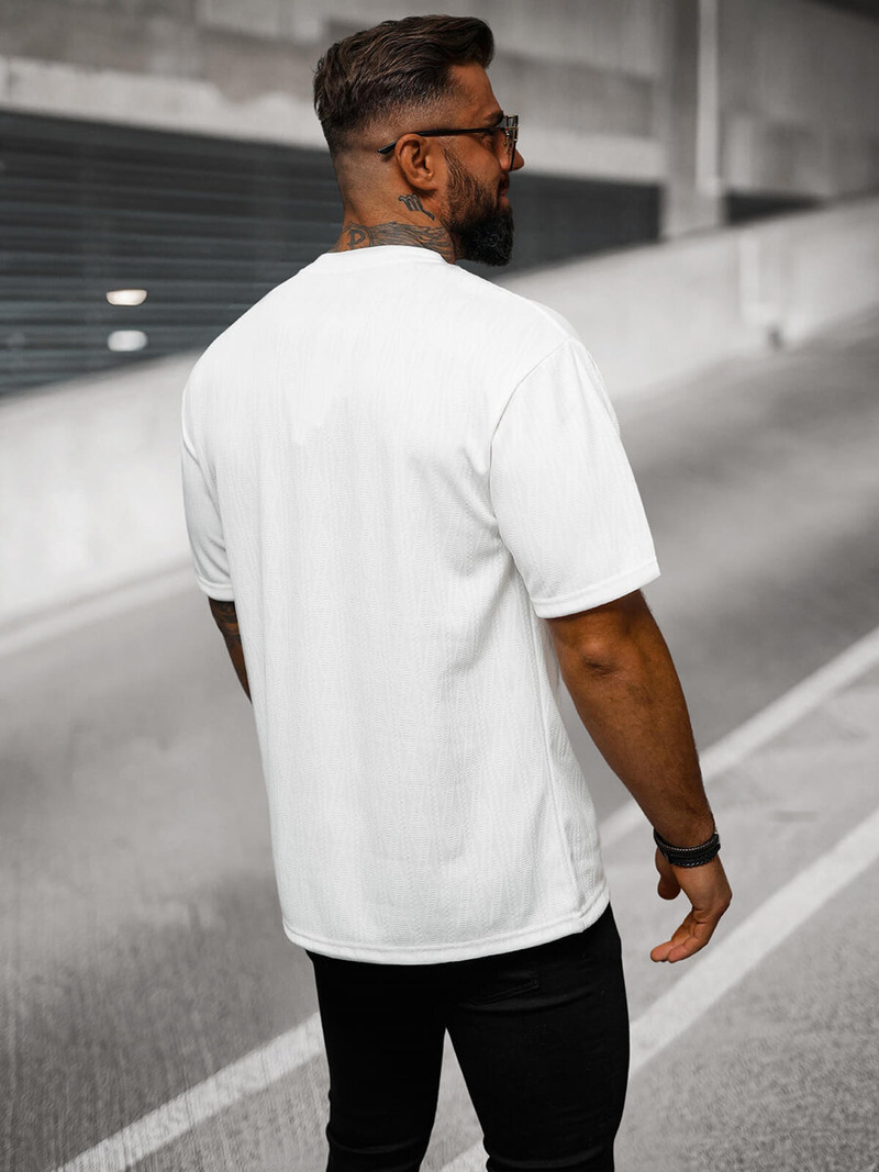 Pánské Tričko Bílé OZONEE O/3C333