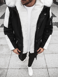 Pánská Zimní Bunda Černobílá OZONEE O/5832/22