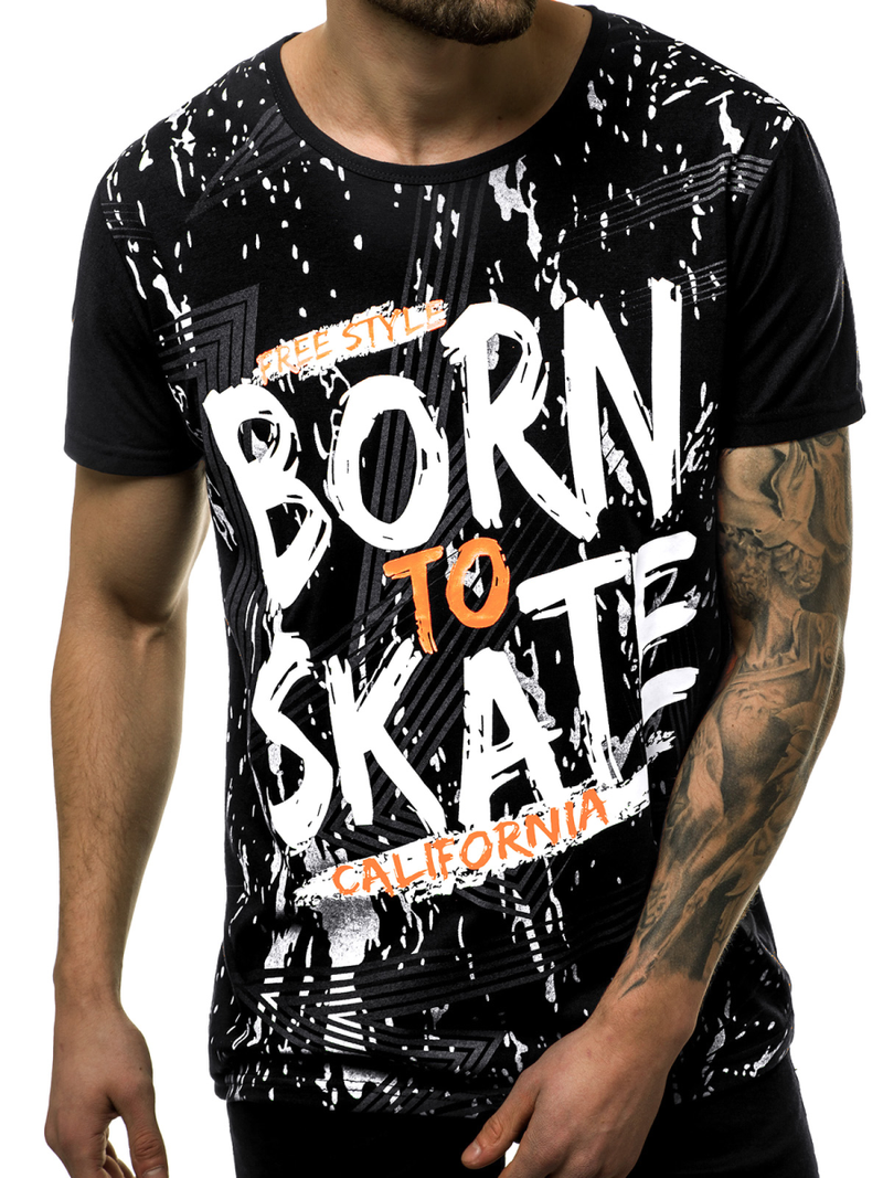 Pánské Tričko Černé OZONEE JS/KS1989