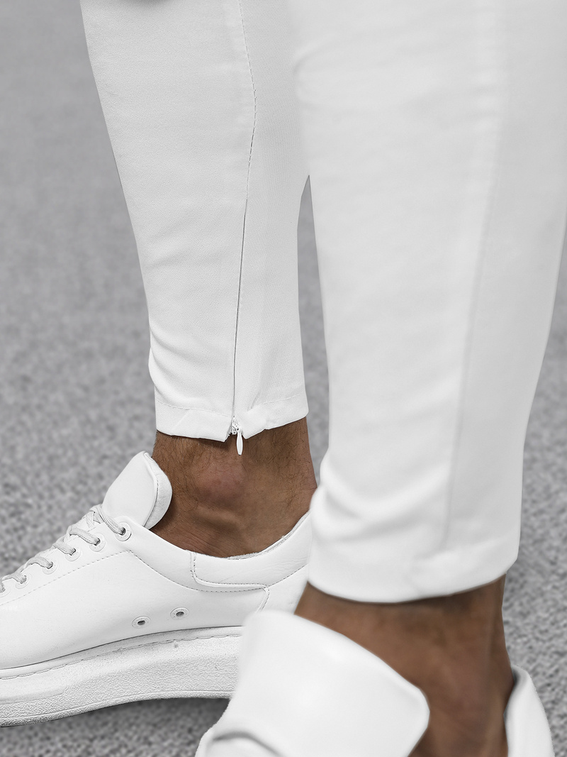 Pánské Chino Kalhoty Bílé OZONEE DJ/3300