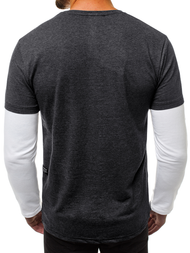 Pánské Tričko S Dlouhým Rukávem Grafitový OZONEE O/1292Z