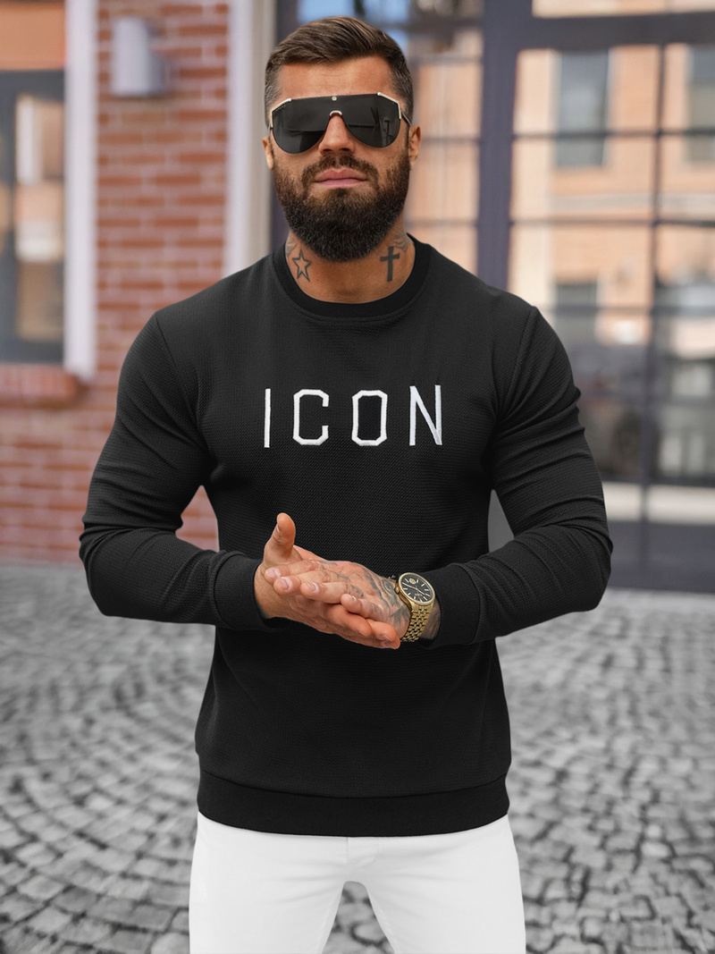 Pánská Mikina Černá OZONEE O/D7394Z